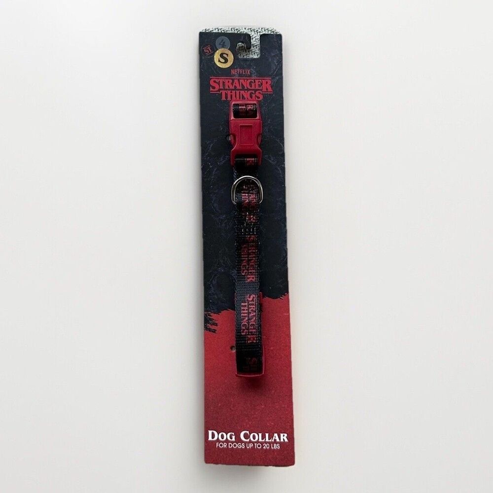 STRANGER THINGS Dog Collar Size Small NWT Netflix Black Red Puppy Adjustable